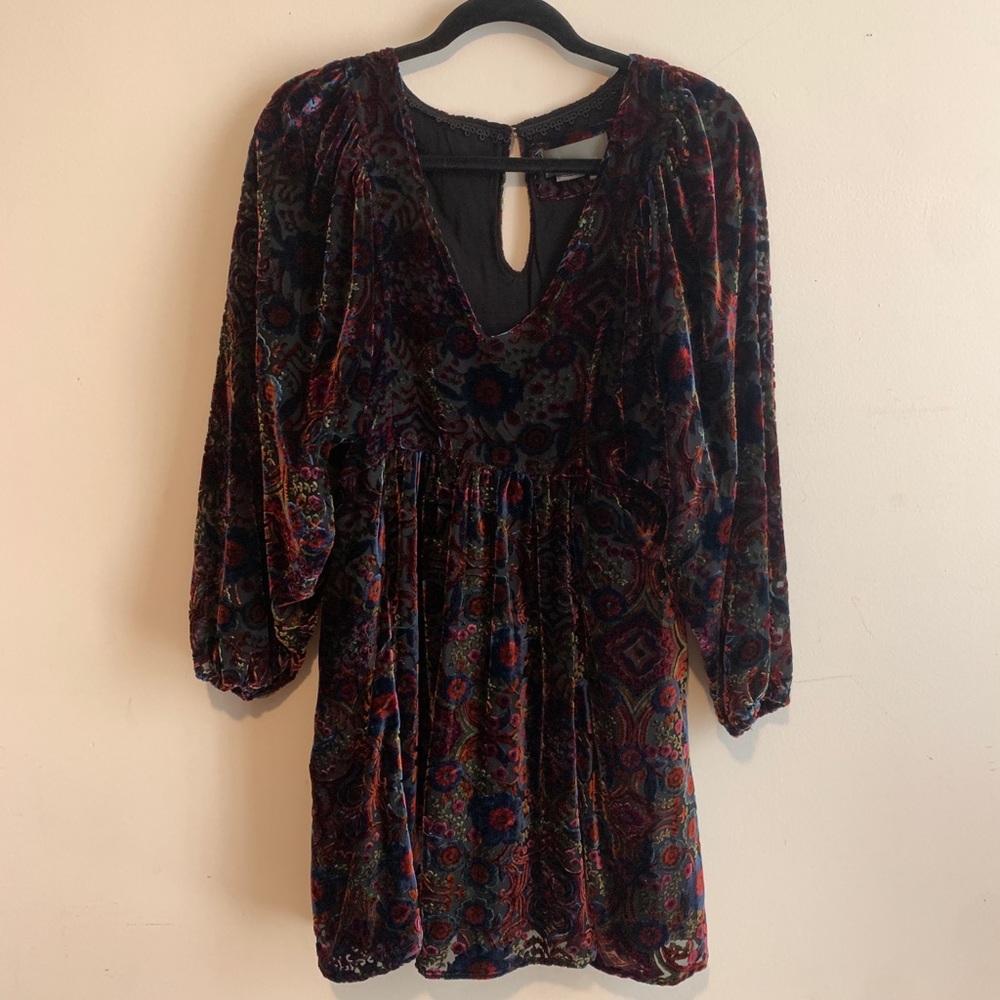 Mona Burnout Velvet Mini Dress